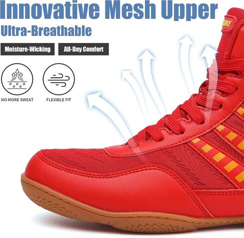 Wrestling Shoes Men Youth Boxing Cross-Training Squats Bodybuilding Lightweight Breathable Non Slip in Saudi Arabia