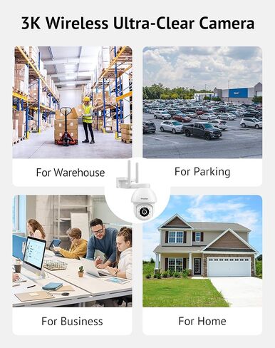 Laview 5MP Camera Camera Outdoor Wired Starlight Color Light Vision ، 3K Cameras for Home Security AI Human Dection & Auto Tracking ، IP65 Outdoor Camera ثنائية الاتجاه ، سحابة أمريكية ، متوافقة مع Alexa in Kuwait