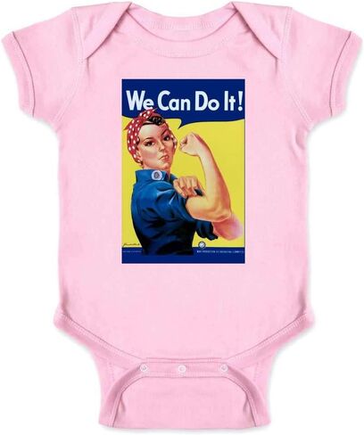 Pop Threads Rosie the Riveter We Can Do It Feminist Infant Baby Boy Girl Bodysuit in Kuwait