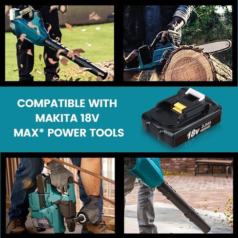 3.0Ah BL1815 Battery Replacement for Makita 18V Battery Lithium ion BL1830B BL1815N BL1820 BL1820 BL1830 BL1840 BL1840B BL1850 BL1840B BL1860 BL1840B 2Pack in Saudi Arabia