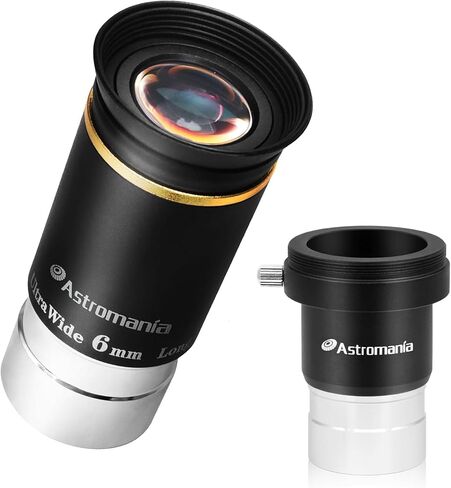 Astromania 1.25 Inch Universal T-Adapter - Bundle with - 66 Degree Ultra Wide Angle Eyepiece 6mm in Saudi Arabia