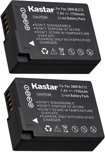 Kastar Battery (2 pack) استبدال Panasonic DMW-BLC12 DMW-BLC12E DMW-BLC12PP ، LUMIX DMC-FZ200 ، DMC-FZ1000 ، DMC-G5 ، DMC-G6 ، DMC-GH2 ، LEICA BC-DC12 V-LUX 4 V-LUX 5 ، in Saudi Arabia