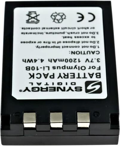 Synergy Digital Camera Batteries, Compatible with Olympus Camedia C-60 Zoom Digital Camera, (Li-ion, 3.7V, 1200 mAh), Replacement for Olympus LI-10B Battery, Pack Includes: 2 x SDLI10B Batteries in Saudi Arabia