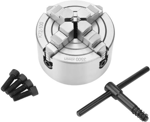 SANOU K72-100 4-Jaw Independent Metal Lathe Chuck Turning Machine Accessories for Woodworking in Kuwait