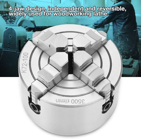 SANOU K72-100 4-Jaw Independent Metal Lathe Chuck Turning Machine Accessories for Woodworking in Kuwait