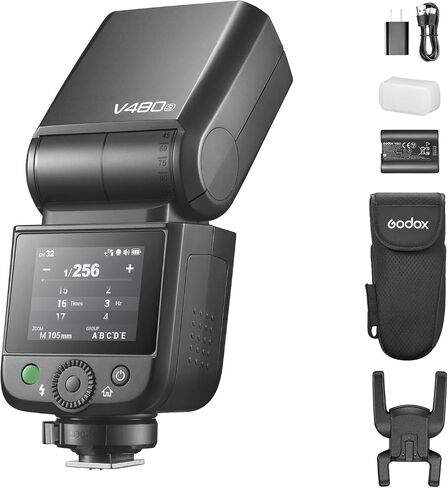 Godox V480 C V480-C Canon-Specific TTL Flash, 2.4G Wireless Flash, Supports Canon HSS at 1/8000s, 2.0-inch Color Touchscreen, Lithium-Ion Battery, 650 Full-Power Flashes, 10-Level Pre-Flash in Saudi Arabia