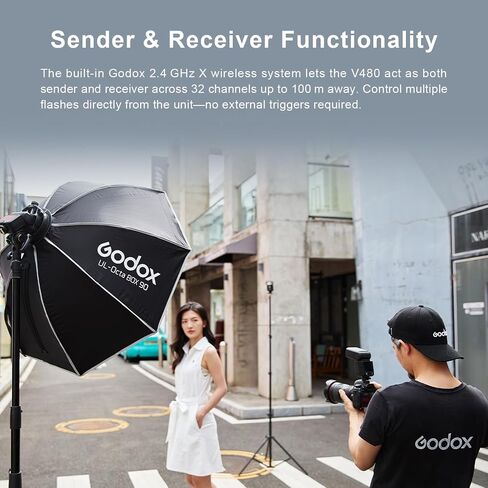 Godox V480 C V480-C Canon-Specific TTL Flash, 2.4G Wireless Flash, Supports Canon HSS at 1/8000s, 2.0-inch Color Touchscreen, Lithium-Ion Battery, 650 Full-Power Flashes, 10-Level Pre-Flash in Saudi Arabia