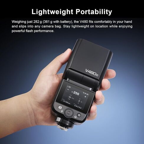 Godox V480 C V480-C Canon-Specific TTL Flash, 2.4G Wireless Flash, Supports Canon HSS at 1/8000s, 2.0-inch Color Touchscreen, Lithium-Ion Battery, 650 Full-Power Flashes, 10-Level Pre-Flash in Saudi Arabia