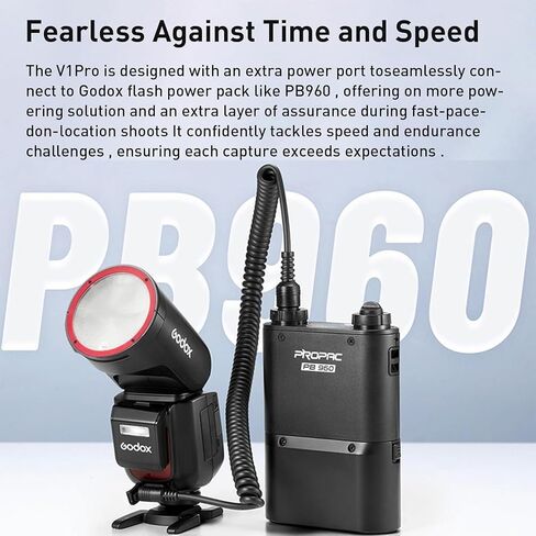 Godox V1 Pro F V1Pro F USA Version Round Head Camera Flash for Fujifilm Fuji,76Ws 2.4GTTL 1/8000 HSS,500 Full Power Flashes,1.3s Recycle Time,2980mAh Li-ion Battery,LED Modeling Lamp in Saudi Arabia