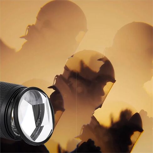 Kaleidoscope Prism Filter 52-82mm - Special Effect Photography Lens Filter for DSLR & SLR Cameras(with 52 Adapter Ring,4 Plus 1 Prism) in Kuwait