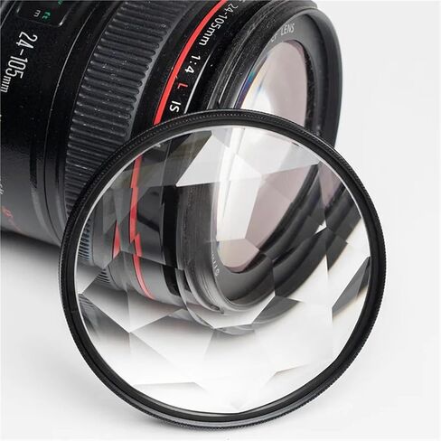 Kaleidoscope Prism Filter 52-82mm - Special Effect Photography Lens Filter for DSLR & SLR Cameras(with 52 Adapter Ring,4 Plus 1 Prism) in Kuwait