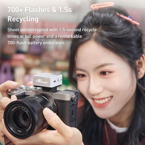 Godox Iflash It20 S TTL Mini Camera Flash-700+ وميض ، إعادة تدوير 1.5S ، 6 مستويات (1/32-1/1 طاقة) ، بطارية ليثيوم مدمجة ، ناشر ومغناطيسي مرشحات ، متوافقة مع كاميرات Sony (الفضة) in Kuwait