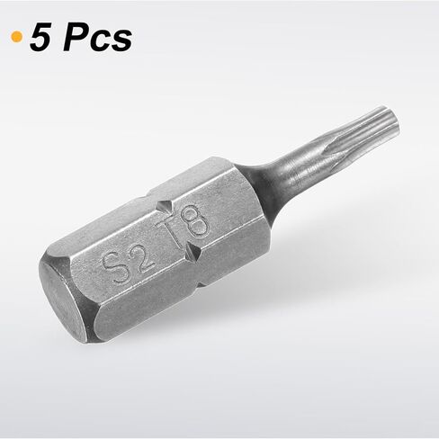 Harfington 5pcs T8 Torx screwdriver بت 1/4 "Hex Shank 25mm/1" S2 Steel Star 6 Point Hex Security Security Scread Bits with Hole for Impact in Saudi Arabia