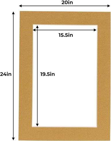 16x20 MAT لـ 20x24 الإطار - PRECUT MAT Board Free Acid 16x20 Photo Matte Matte Late لتناسب إطار صورة 20x24 ، لوحة متميزة للصور العائلية ، ومجموعات العرض ، والفن ، وتأطير الصور ، وحزمة 1 حصيرة in Kuwait