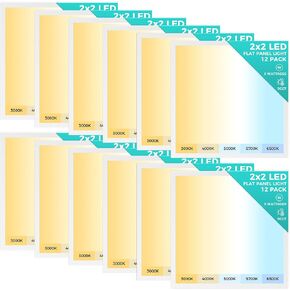 48 Pack 2x2 LED Flat Panel Light, Dimmable Office Kitchen Flush Mount Ceiling Light Panel,Bright 6500LM,Dimmable,Selectable Features, 3000K/4000K/5000K/5700K/6500K, 30W/35W/40W/45W/50W in Saudi Arabia