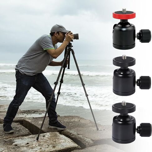 Tripod Round Head 360 Panoramic Metal Quick Releasing Plate 1/4" 3/8'' Screw Thread Mount Tripod Head for Monopod in Saudi Arabia