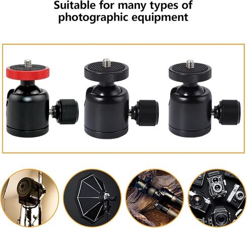 Tripod Round Head 360 Panoramic Metal Quick Releasing Plate 1/4" 3/8'' Screw Thread Mount Tripod Head for Monopod in Saudi Arabia