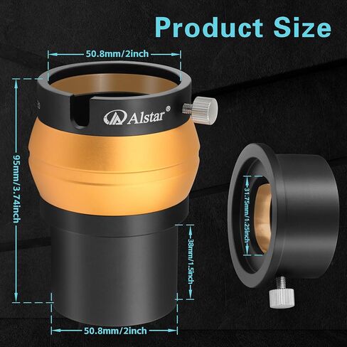 Alstar 1.25 inch Telescope Zoom Eyepiece - Bundle with - 2 inch 2.5X Barlow Lens in Saudi Arabia