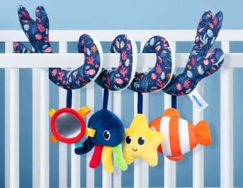 Spiral Car Seat & Stroller Activity Toy,Car Seat Toys for Babies 0-6 Months Boy,Baby Spiral Hanging Plush Activity Toys Thank You Gifts for Newborn 0 3 6 9 12 Months Baby Boys Girls in Kuwait