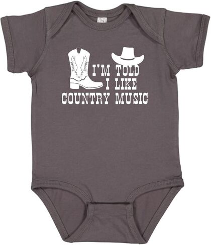 I'm Told I Like Country Music Silhouette Baby Bodysuit in Kuwait