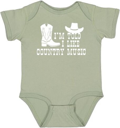 I'm Told I Like Country Music Silhouette Baby Bodysuit in Kuwait