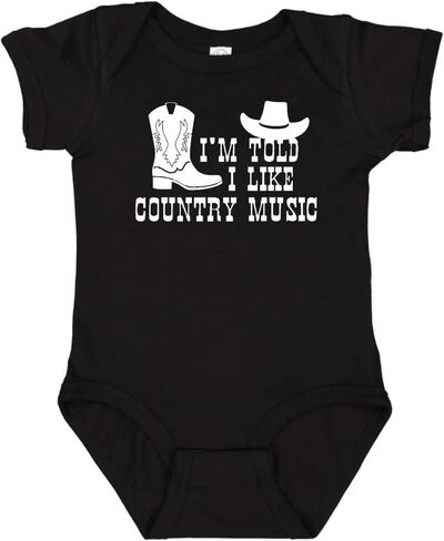 I'm Told I Like Country Music Silhouette Baby Bodysuit in Kuwait