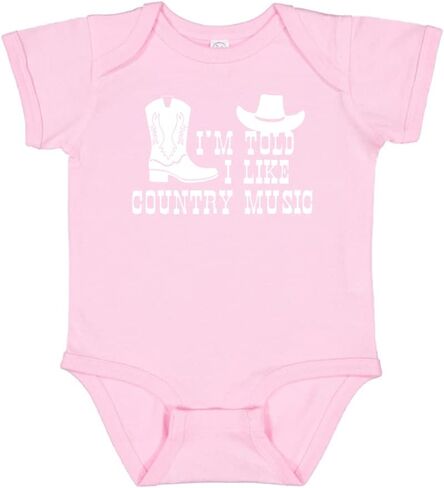 I'm Told I Like Country Music Silhouette Baby Bodysuit in Kuwait
