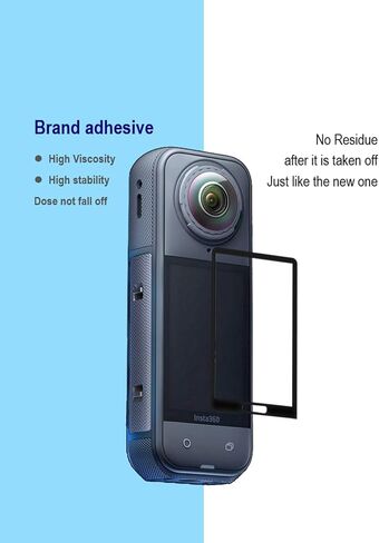 [2PCS شاشة واقي لشاشة Insta360 X5/X4 LCD Camera 360 Action ، الزجاج المقسى لـ Insta 360 × 5/× 4،9H ، مضاد للخلع ، مضاد للربطة ، سهلة التثبيت in Kuwait