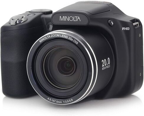 Minolta 20 Mega Pixels High Wi-Fi Digital Camera مع ZOOM البصري 35x ، 1080p HD Video & 3 "LCD ، Purple (MN35Z-BK) (متجدد) in Saudi Arabia