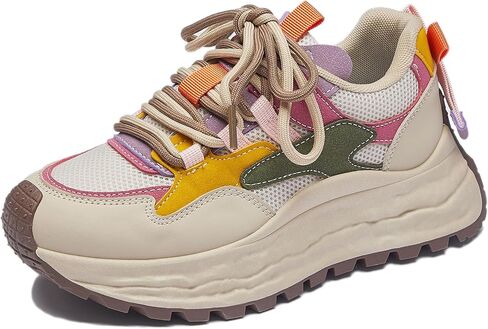 Women Fashion Colorful Platform Sneakers Comfortable Breathable Mesh Gym & Walking Shoes for Everyday in Saudi Arabia