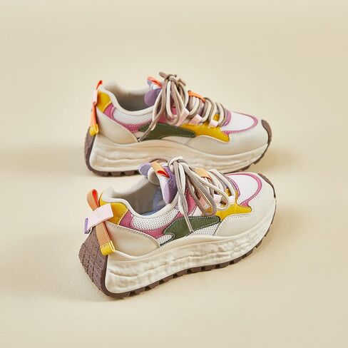 Women Fashion Colorful Platform Sneakers Comfortable Breathable Mesh Gym & Walking Shoes for Everyday in Saudi Arabia