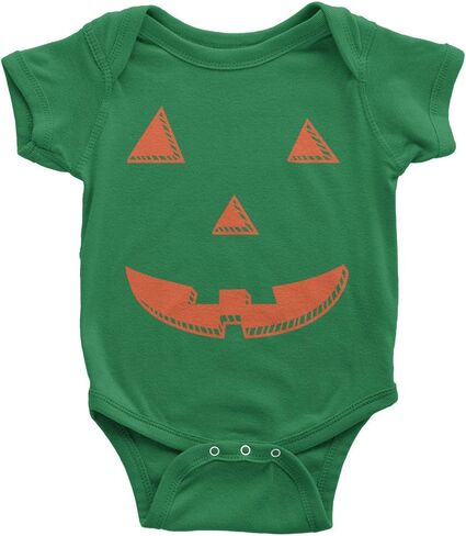 Threadrock Baby Orange Halloween Pumpkin Face Infant Bodysuit in Saudi Arabia