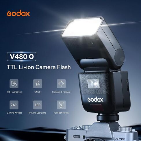 godox v480 o v480-o ttl flash for Olympus ، 2.4g Wireless Speedlite Panasonic HSS 1/8000s ، بطارية Li-ion ، 650 وميض الطاقة الكاملة ، قراءة المسافة الذكية ، مع Godox X3O TTL Wireless Flash Trigger in Saudi Arabia
