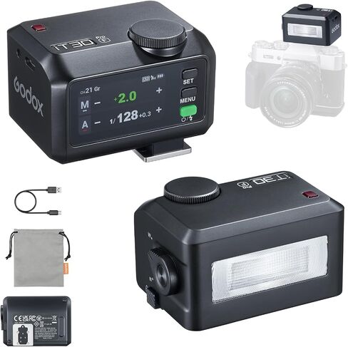 Godox iT30Pro-F TTL Mini Flash for Fuji, Touchscreen 1/8000s HSS 2.4G Wireless Flash Speedlite, Built-in Battery in Saudi Arabia