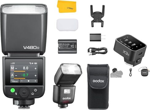 Godox V480S V480-S TTL Flash for Sony, 2.4G Wireless Speedlite Sony HSS 1/8000s, 2200mAh Li-ion Battery, 650 Full Power Flashes, Smart Distance Readout,with Godox X3S TTL Wireless Flash Trigger in Saudi Arabia