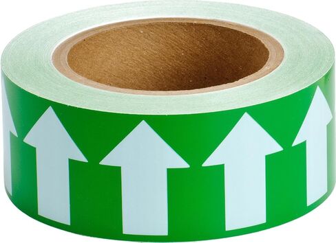 Brady 91421 2" العرض،90' الطول،B-946 فينيل عالي الأداء، أبيض على شريط سهم أخضر اللون in Kuwait