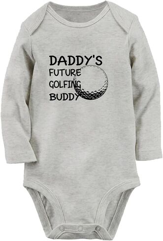 iDzn Daddy's Future Golfing Buddy Funny Rompers Newborn Baby Bodysuits Infant Jumpsuits Outfits Long Sleeves Clothes in Saudi Arabia