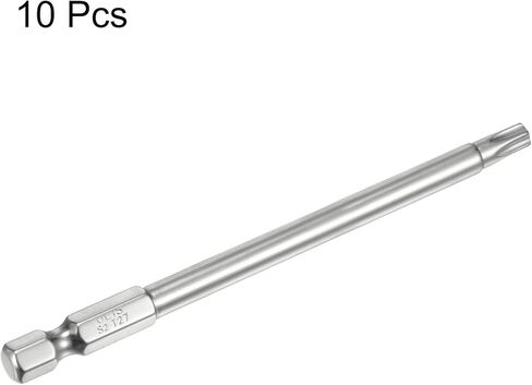 Harfington 10pcs T27 Security Torx Bit 1/4 "Hex Shank 4" Long S2 Steel Theretic Tarnetar Star Bits Bits Sucpecldriver Torx مع ثقب لقطع حفر السائق ، قم بإزالة مسامير التثبيت in Kuwait