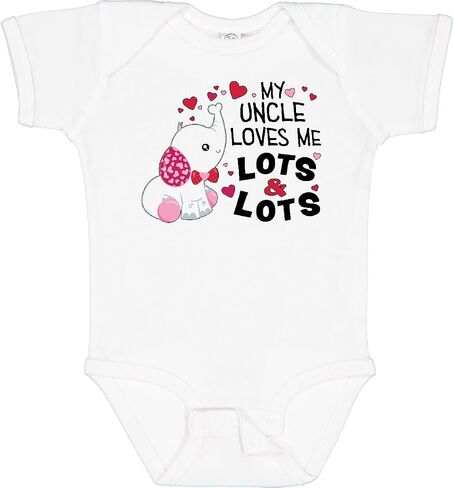 inktastic My Uncle Loves Me Lots and Lots- Cute Elephant Baby Bodysuit in Saudi Arabia
