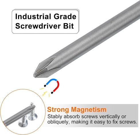 #1 Phillips Screwdriver Bit PH1 1/4" Hex Shank 3.15" (80mm) Long Magnetic S2 Steel Industrial Grade Screw Driver Bit Cross Head Electric Drill Bits 0.197" (5mm) Rod in Saudi Arabia