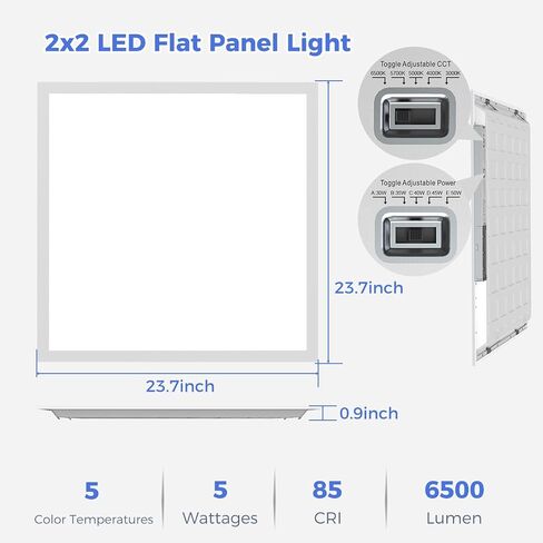 48 Pack 2x2 LED LED LED Flat Plane Light ، Office Office Office Forme Flush Flush Mount Mount Mount ، 6500 لتر ، ميزات قابلة للاختيار ، 3000K/4000K/5000K/5700K/6500K ، 30W/35W/40W/45W/50W/50W in Saudi Arabia