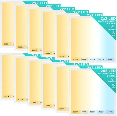 48 Pack 2x2 LED LED LED Flat Plane Light ، Office Office Office Forme Flush Flush Mount Mount Mount ، 6500 لتر ، ميزات قابلة للاختيار ، 3000K/4000K/5000K/5700K/6500K ، 30W/35W/40W/45W/50W/50W in Saudi Arabia