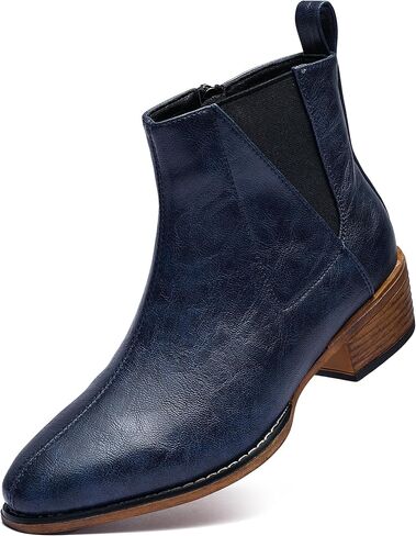 Women's Ankle Boots Mid-height Heels Chelsea Zipper Dressy Booties in Saudi Arabia
