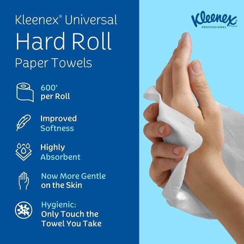 Kleenex® Hard Paper Towels (50606), with Premium Absorbency Pockets™, 1.75" Core, White, (600'/Roll, 6 Rolls/Case, 3,600'/Case) in Saudi Arabia