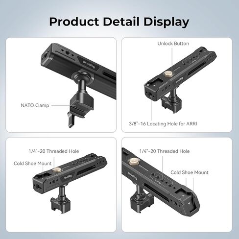 Bundle: SmallRig Lightweight Top Handle, Grip for DSLR Camera Cage 3764+SMALLRIG Rotating Top Handle with NATO Clamp 4152 in Saudi Arabia