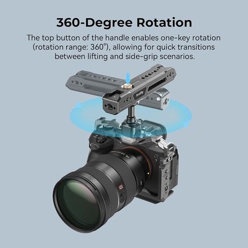 Bundle: SmallRig Lightweight Top Handle, Grip for DSLR Camera Cage 3764+SMALLRIG Rotating Top Handle with NATO Clamp 4152 in Saudi Arabia