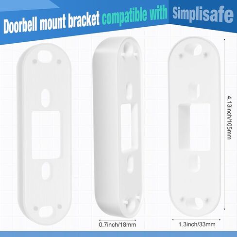 Leinuosen الفيديو Doorbell Bevel Wedge Angle Mount Bracket متوافق مع Simplisafe Doorbell Mount متوافق مع Simplisafe ل 30 درجة قابلة للتعديل حامل الكاميرا in Saudi Arabia