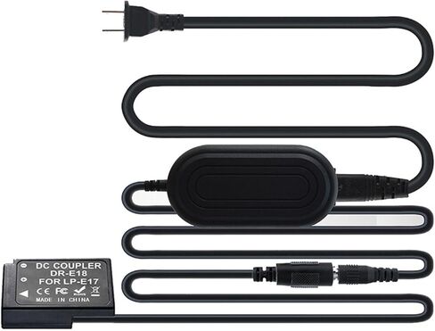 AC Power Supply Adapter Kit LP-E17 Dummy Battery DR-E18 Coupler for Canon T7i in Saudi Arabia
