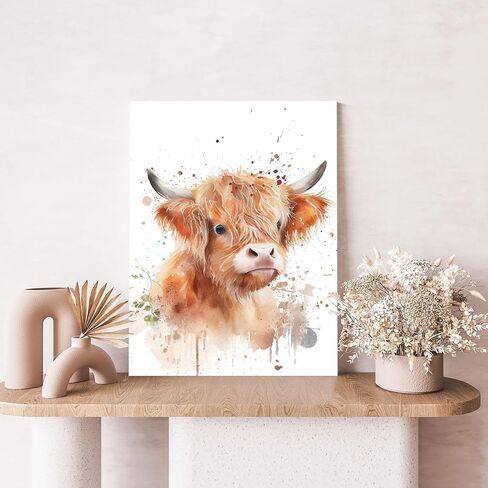 ORIDOMY Cute Deer Wall Art for Baby Nursery Wildlife Deer Wearing Wreath Wall Pictures Vintage Animal Portrait Photo Painting for Farmhouse Bedroom Bathroom Home Office Decor Kids Gifts 12"x12" in Saudi Arabia