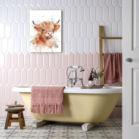 ORIDOMY Cute Deer Wall Art for Baby Nursery Wildlife Deer Wearing Wreath Wall Pictures Vintage Animal Portrait Photo Painting for Farmhouse Bedroom Bathroom Home Office Decor Kids Gifts 12"x12" in Saudi Arabia